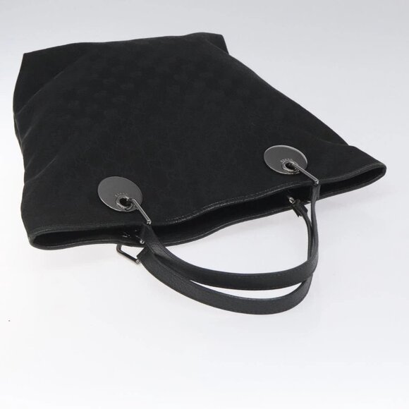 GUCCI GG Canvas Tote Bag Black Silver 120836 Auth - Picture 9 of 16